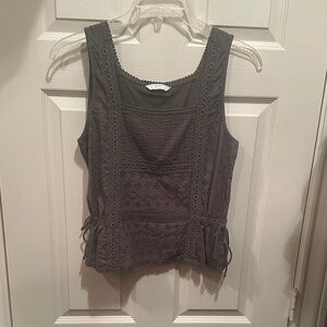 Lucky Brand Elegant Army Green Sleeveless Top
